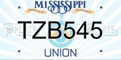 TZB545 Mississippi License Plate