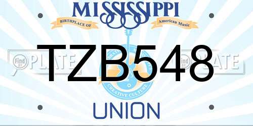 TZB548 Mississippi License Plate