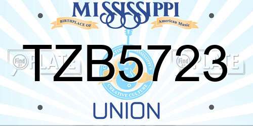 TZB5723 Mississippi License Plate