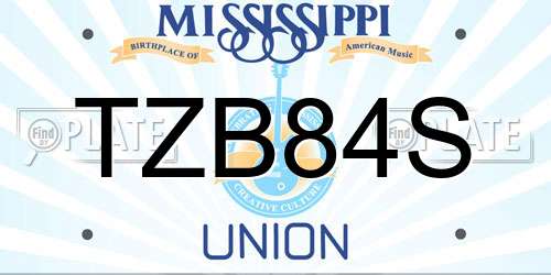 TZB84S Mississippi License Plate