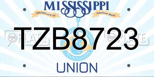 TZB8723 Mississippi License Plate