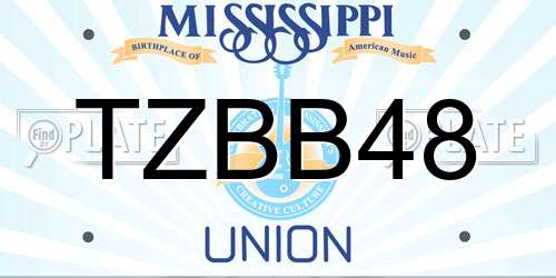 TZBB48 Mississippi License Plate