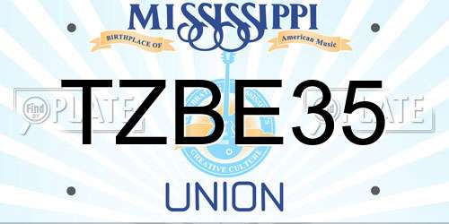 TZBE35 Mississippi License Plate