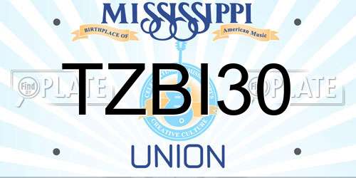 TZBI30 Mississippi License Plate
