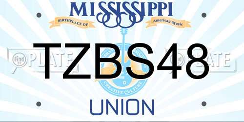 TZBS48 Mississippi License Plate