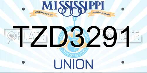 TZD3291 Mississippi License Plate