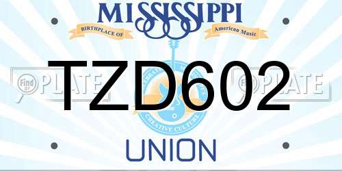 TZD602 Mississippi License Plate