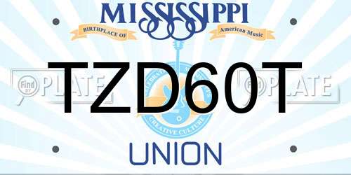 TZD60T Mississippi License Plate