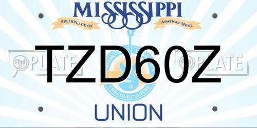 TZD60Z Mississippi License Plate