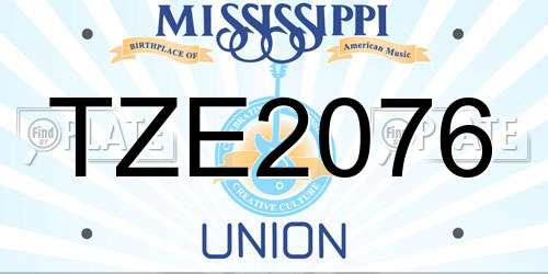 TZE2076 Mississippi License Plate
