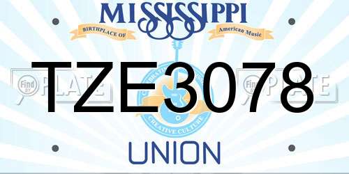 TZE3078 Mississippi License Plate