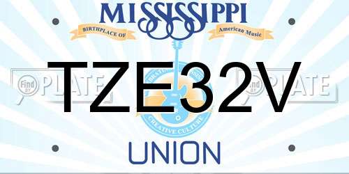 TZE32V Mississippi License Plate