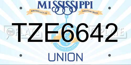 TZE6642 Mississippi License Plate