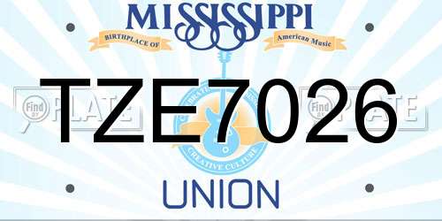 TZE7026 Mississippi License Plate