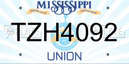 TZH4092 Mississippi License Plate