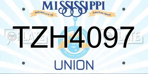 TZH4097 Mississippi License Plate