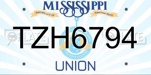 TZH6794 Mississippi License Plate