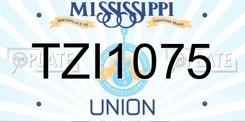 TZI1075 Mississippi License Plate