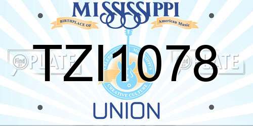 TZI1078 Mississippi License Plate