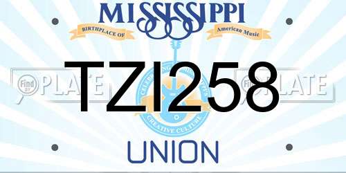 TZI258 Mississippi License Plate