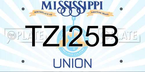 TZI25B Mississippi License Plate