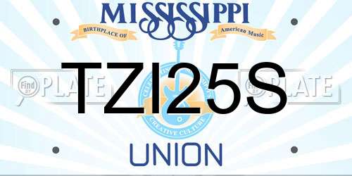 TZI25S Mississippi License Plate