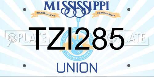 TZI285 Mississippi License Plate