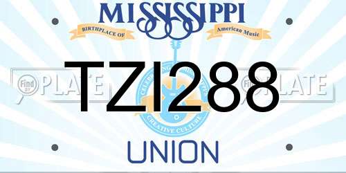 TZI288 Mississippi License Plate