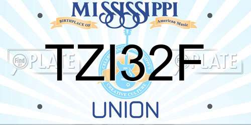 TZI32F Mississippi License Plate