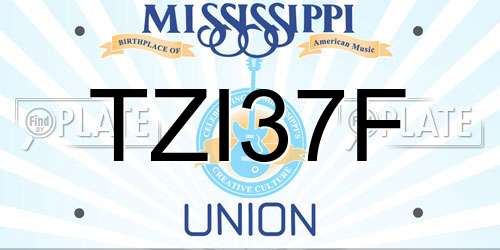 TZI37F Mississippi License Plate