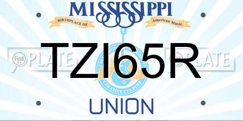 TZI65R Mississippi License Plate