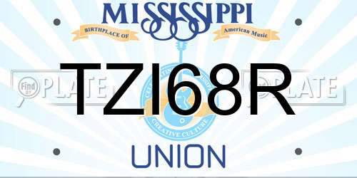 TZI68R Mississippi License Plate