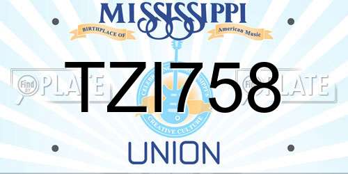 TZI758 Mississippi License Plate