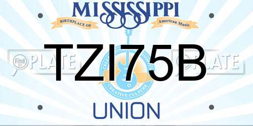 TZI75B Mississippi License Plate