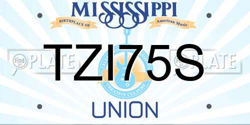 TZI75S Mississippi License Plate
