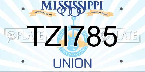 TZI785 Mississippi License Plate