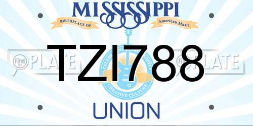 TZI788 Mississippi License Plate