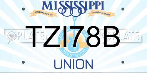 TZI78B Mississippi License Plate