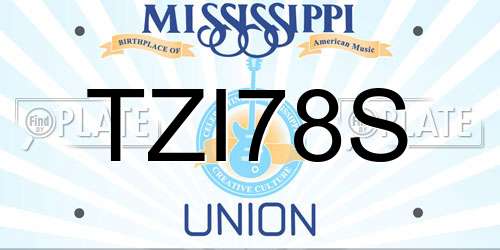 TZI78S Mississippi License Plate