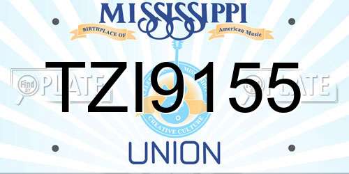 TZI9155 Mississippi License Plate