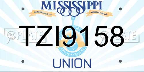 TZI9158 Mississippi License Plate