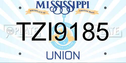 TZI9185 Mississippi License Plate