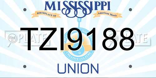 TZI9188 Mississippi License Plate