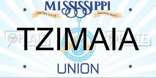 TZIMAIA Mississippi License Plate