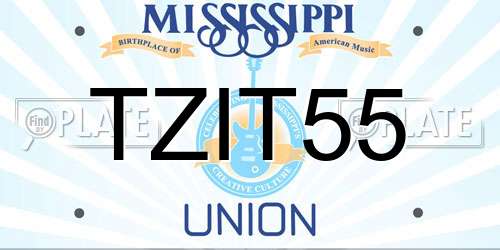 TZIT55 Mississippi License Plate
