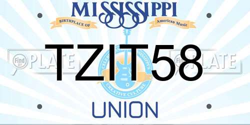 TZIT58 Mississippi License Plate