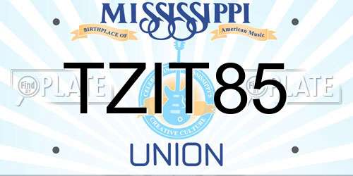 TZIT85 Mississippi License Plate
