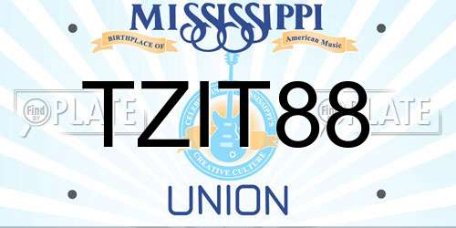TZIT88 Mississippi License Plate
