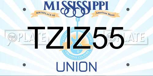 TZIZ55 Mississippi License Plate