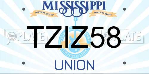 TZIZ58 Mississippi License Plate